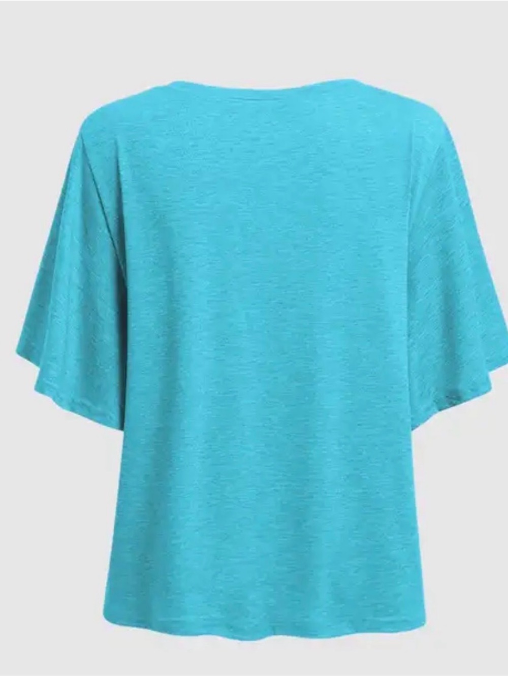 Flamingals Solid Ruffle Armhole T-Shirt L PG2-25 - Picture 3 of 4